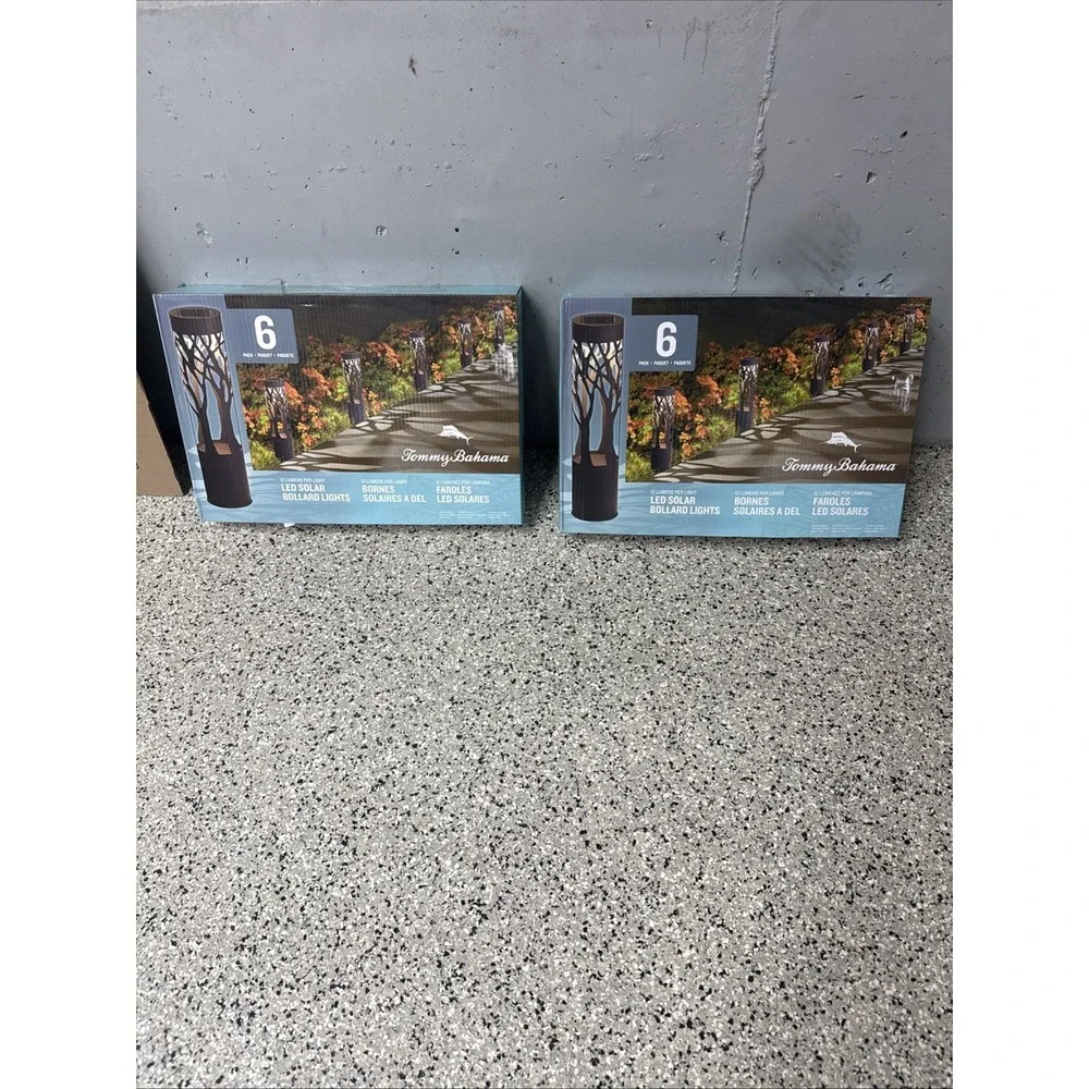 NEW Tommy Bahama 6 Pk Solar LED Path Garden Patio Landscape Solar Lights NIB